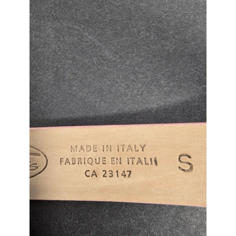 Talbots Womens Size Small 100% Leather Belt Blush Pink Skinny Thin‎ Preppy NEW